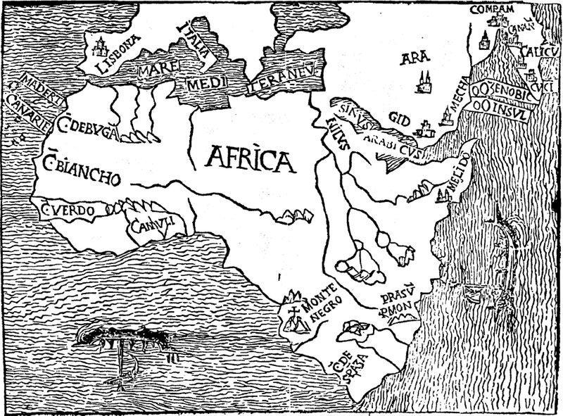 16th-century map of Africa