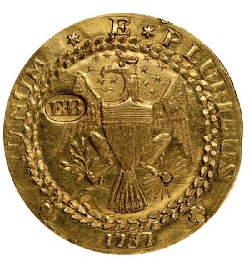 1787 Brasher Doubloon, EB Punch on Wing