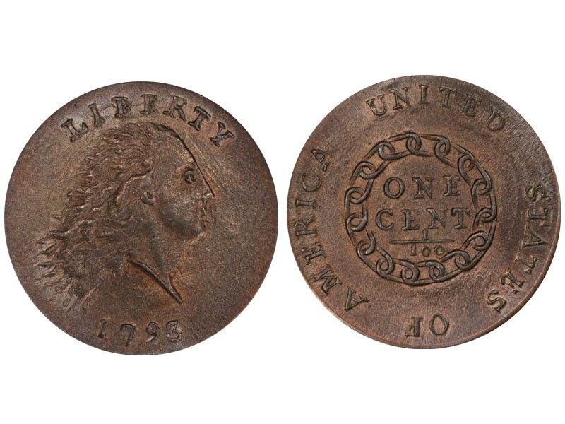 1793 Chain Flowing Hair Cent