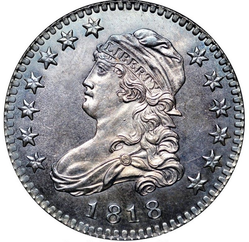 1818 B-8 Capped Bust Quarter