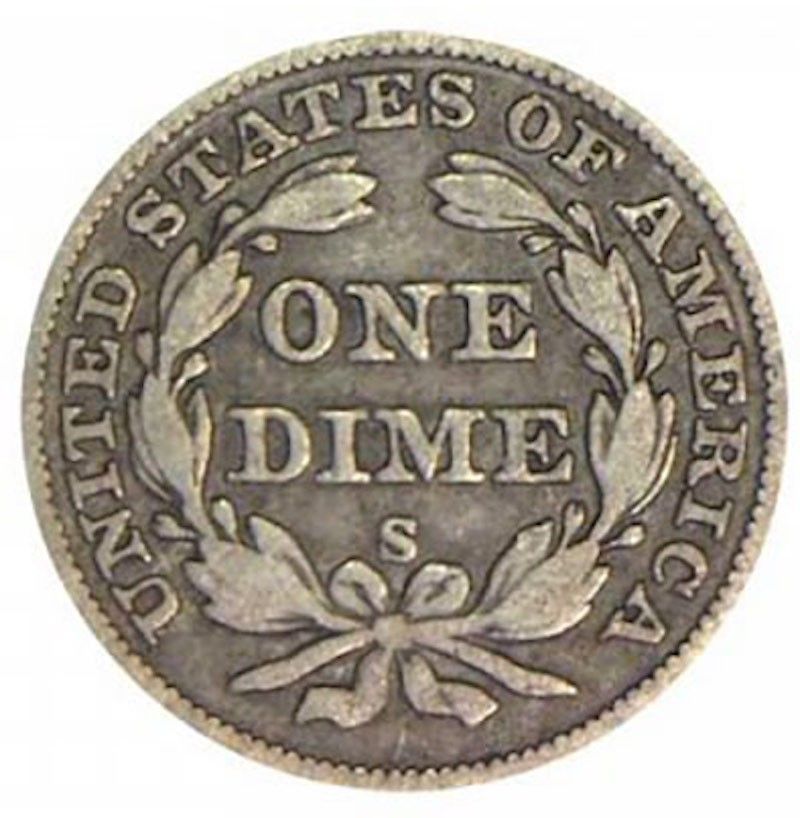 1860 O Seated Liberty Dime
