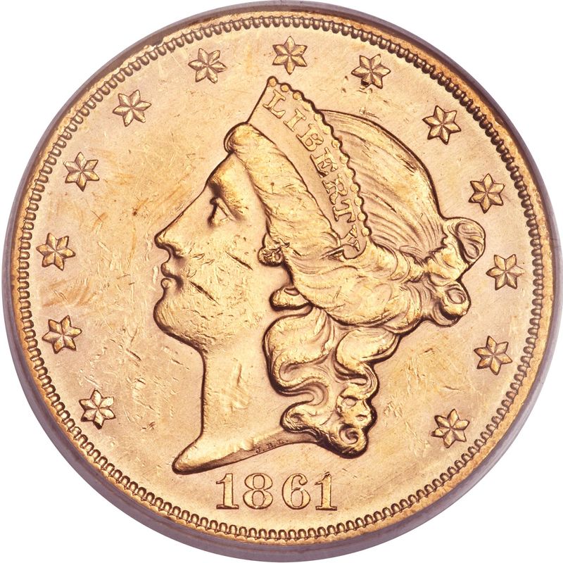 1861 Liberty Head Gold Double Eagle (Philadelphia)