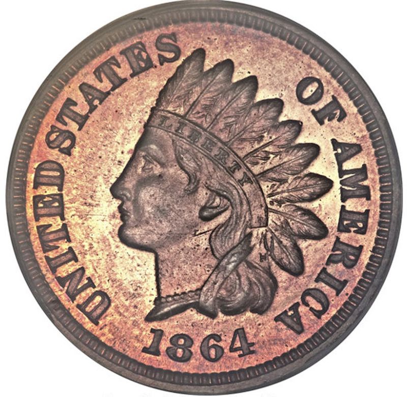 1864 Indian Head With 'L'