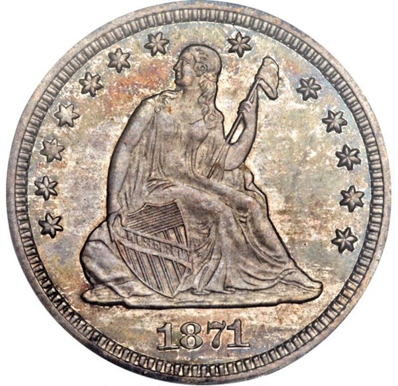 1871-CC Liberty Seated Quarter