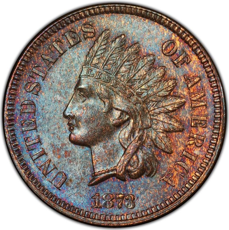 1873 Doubled 'Closed 3' Indian Head