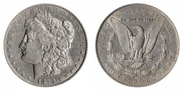 1879-CC over CC Morgan Silver Dollar, Mint and Uncirculated