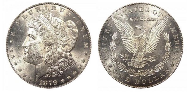 1879-S Morgan Silver Dollar Reverse of 1878, Mint and Uncirculated
