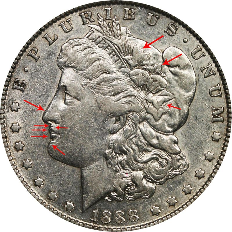 1888-O Double-Die Obverse “Hot Lips” Morgan Silver Dollar front