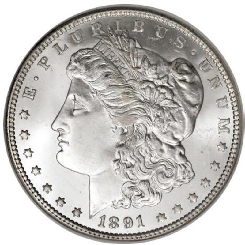 1891-O Morgan Silver Dollar front