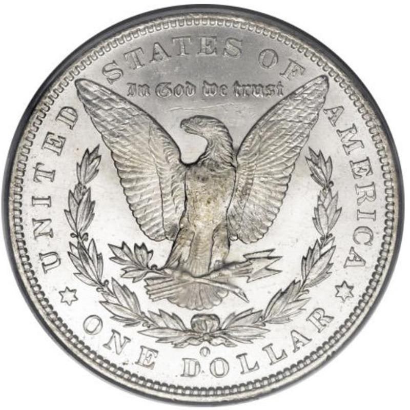 1892-O Morgan Silver Dollar back