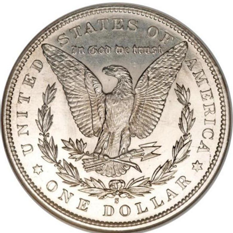 1892-S Morgan Silver Dollar back