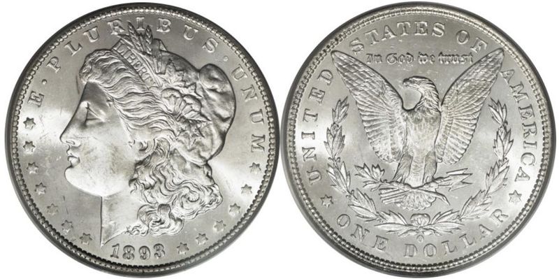 1893-O Morgan Silver Dollar, Mint and Uncirculated