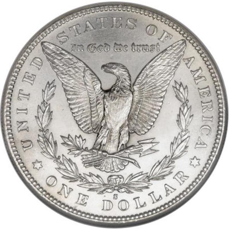 1893-S Morgan Silver Dollar back