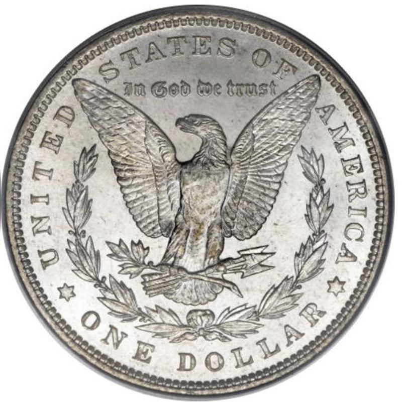 1894 Unmarked Morgan Silver Dollar back