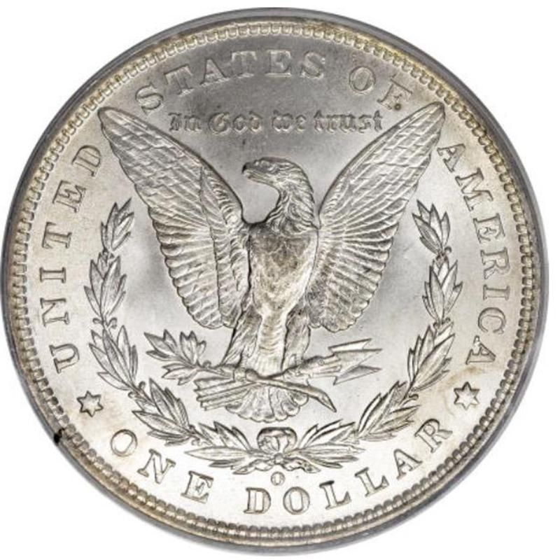 1895-O Morgan Silver Dollar back