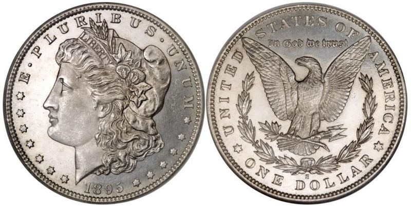 1895-S Morgan Silver Dollar, Mint and Uncirculated