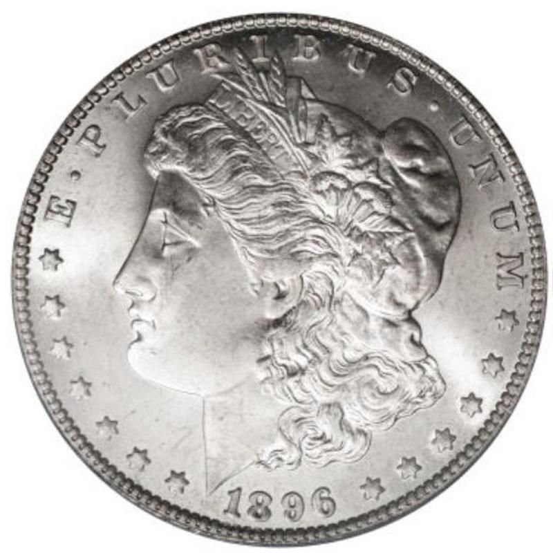 1896-O Morgan Silver Dollar front