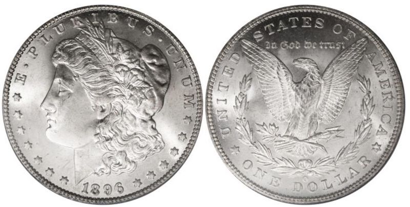1896-O Morgan Silver Dollar, Mint and Uncirculated