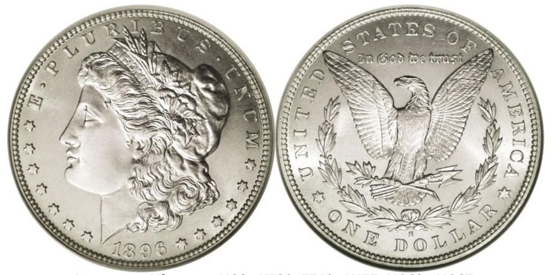 1896-S Morgan Silver Dollar, Mint and Uncirculated