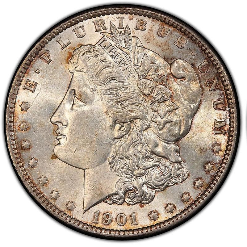 1901 Double Die Reverse “Shifted Eagle” Morgan Silver Dollar front