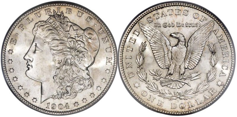 1904-S Morgan Silver Dollar, Mint and Uncirculated