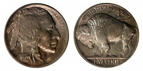 1913 S Line Type Buffalo Nickel