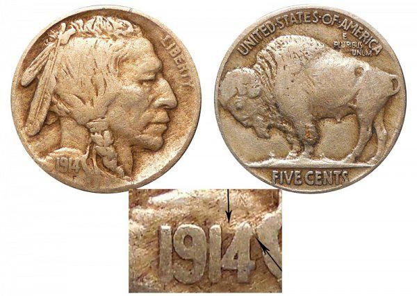 1914 4 Over 3 Buffalo Nickel