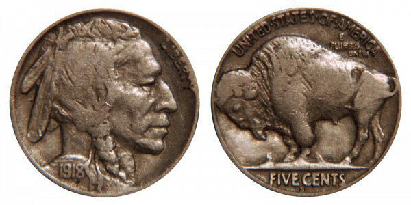 1918 S Buffalo Nickel