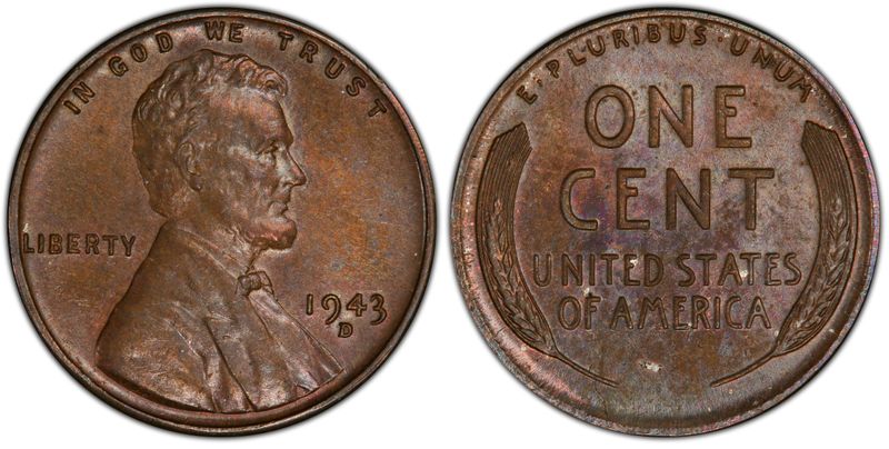 1943-D Bronze penny