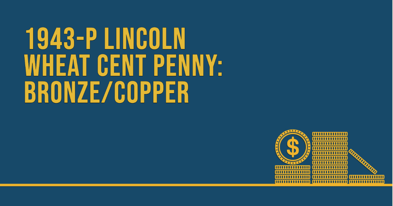 1943-P Lincoln Wheat Cent Penny: Bronze/Copper