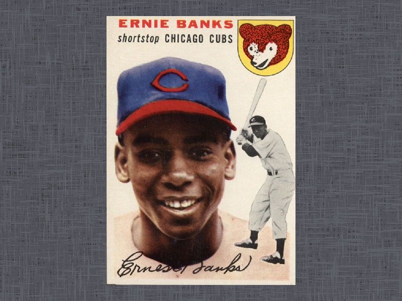 1954 Topps Ernie Banks baseball card is expensive