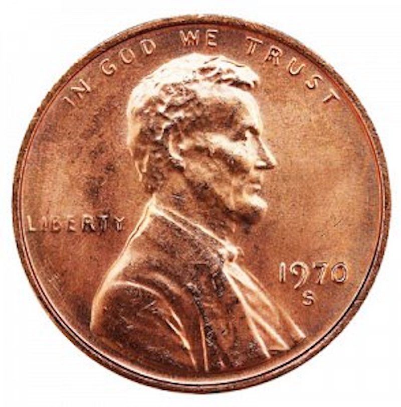 1970 S Lincoln Memorial Cent (Small Date - High 7)