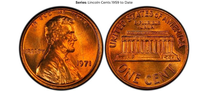 1971 Lincoln Memorial Cent (Doubled Die Obverse)