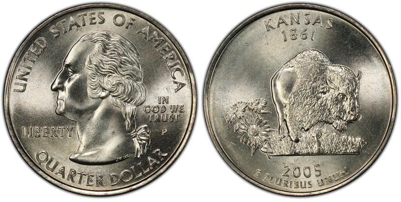 2005 U.S. Filled Die Kansas State Quarter