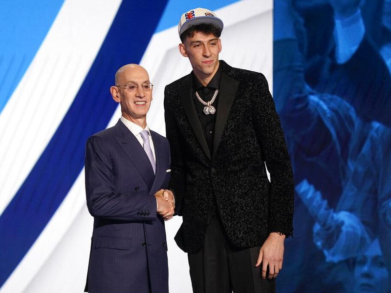 2022 No. 2 overall pick Chet Holmgren with Adam Silver