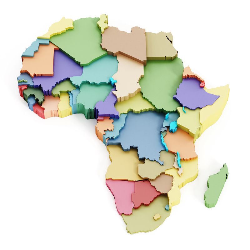 3-D map of Africa