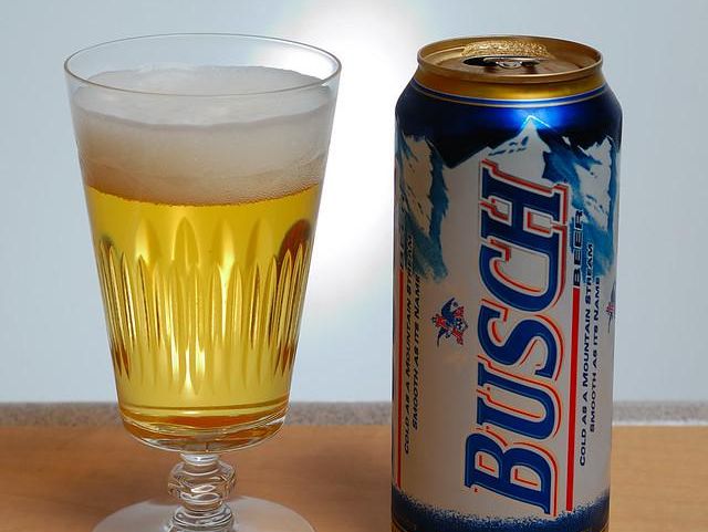 A glass of Busch beer