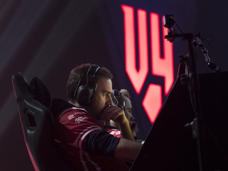 A member of Team Mousesports competes in final round of Counter-Strike Global Offensive