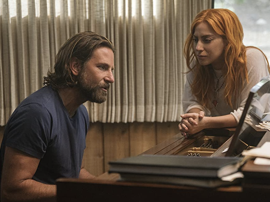 "A Star Is Born" scene with Bradley Cooper and Lady Gaga