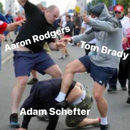 Aaron Rodgers, Tom Brady, Adam Schefter meme