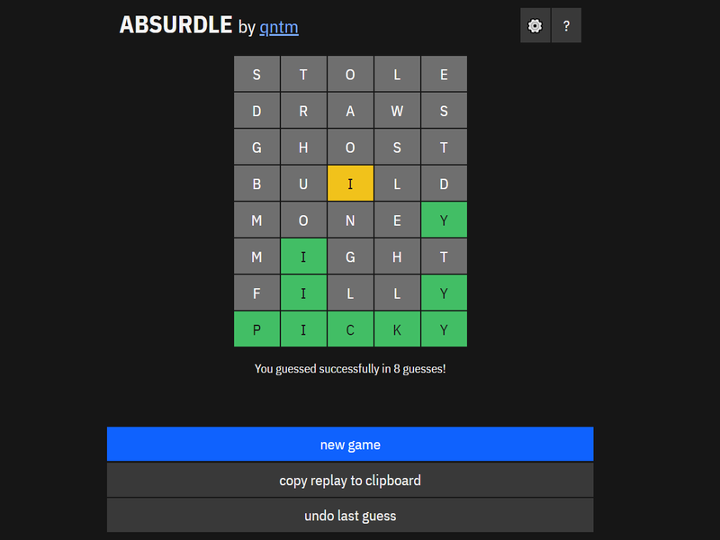 Absurdle game