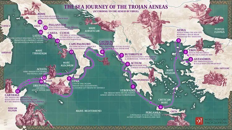 Aeneas journey map