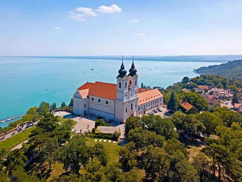 Aerial image of the Tihany Abbey