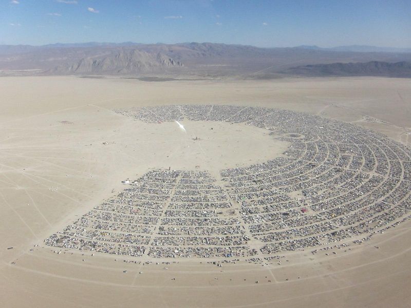 Aerial view of Burning Man