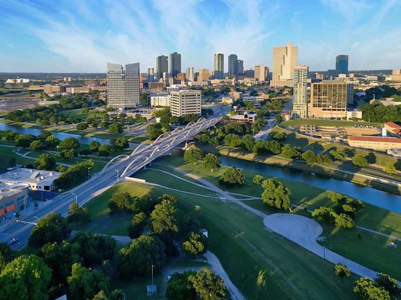 Aerial view of downtown Fort Worth Texas