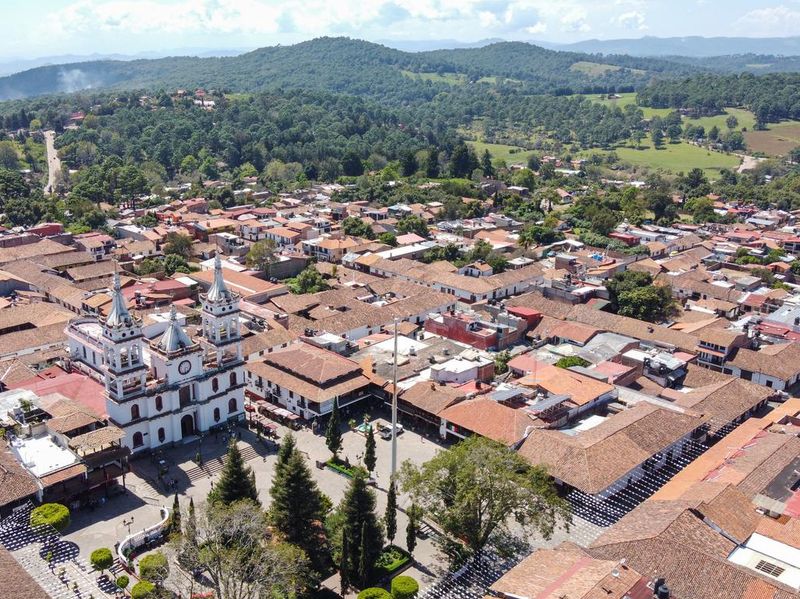Aerial view of Mazamitla Jalisco, magic town in Mexico