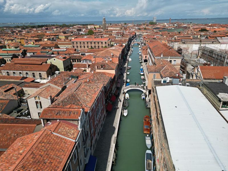 Aerial View of Murano in Venice, Italy