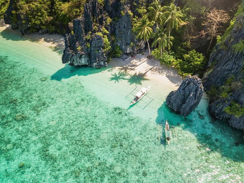 Aerial view of Palawan in the Philippines