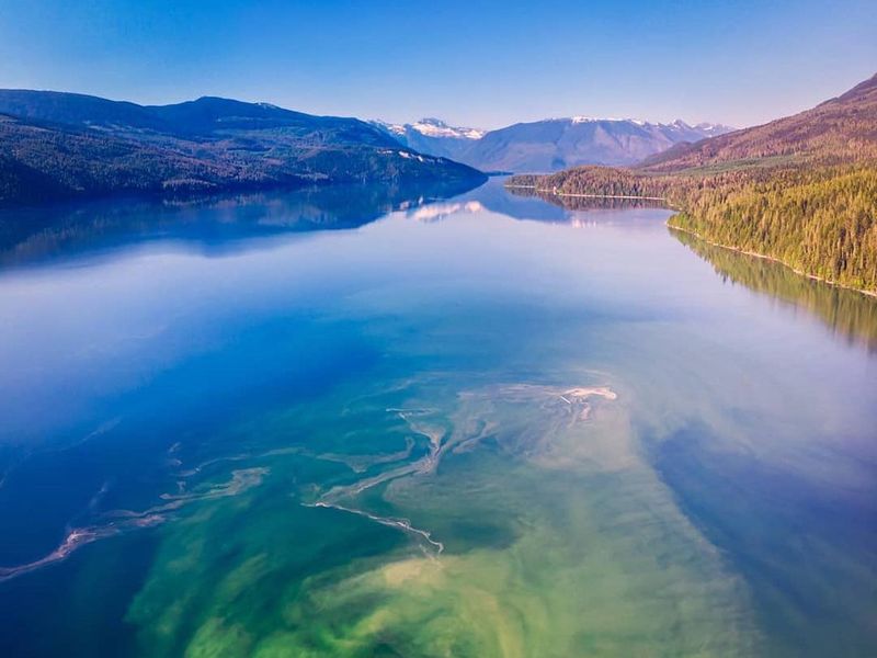 Aerial view of Quesnel Lake, Canada