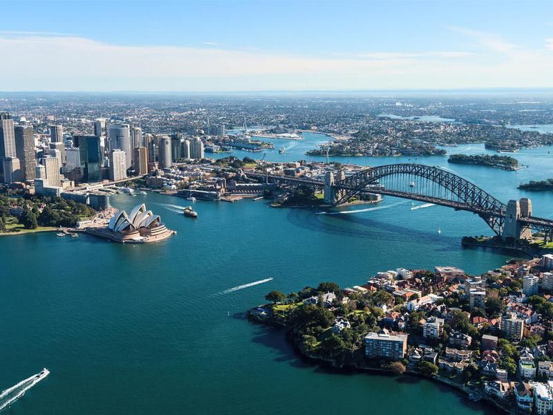 Aerial View of Sydney Harbour in Australia